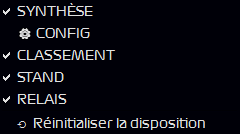 Menu des panneaux